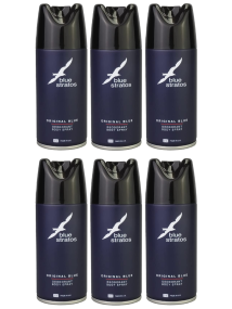6x Blue Stratos Original Blue Deodorant Body Spray 150ml