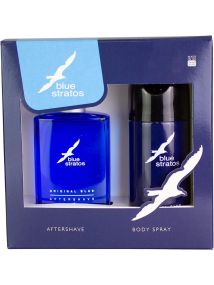 Blue Stratos Original Blue 2PC Gift Set, Aftershave 100ml + Body Spray 150ml