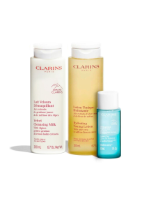 CLARINS Cleansing Milk Gift Set: Cleansing Milk 200ml + Toning Lotion 200ml + Eye Makeup Remover 30ml