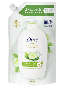 Dove REFRESHING CARE Cucumber & Green Tea Moisturising Hand Wash Refill 500ml