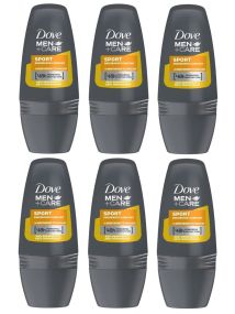 6x Dove Men Sport Endurance + Comfort 48h Roll-On Deodorant Anti-Perspirant 50ml