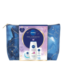 Nivea Feel Gorgeous Cosmetic Skincare 4PC Gift Set Bag-Shower Cream, Day Cream,