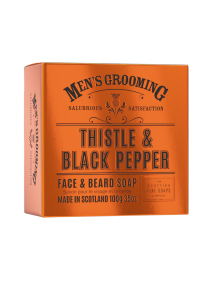The Scottish Fine Soaps Company Thistle & Black Pepper Face & Beard Soap 100g - Boxed