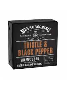 Scottish Fine Soaps Men's Grooming Thistle & Black Pepper Shampoo Bar 100g Wrapped