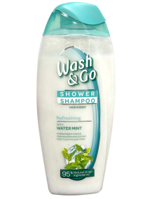 Wash & Go Shower Shampoo REFRESHING 250ml, Hair & Body with Water Mint